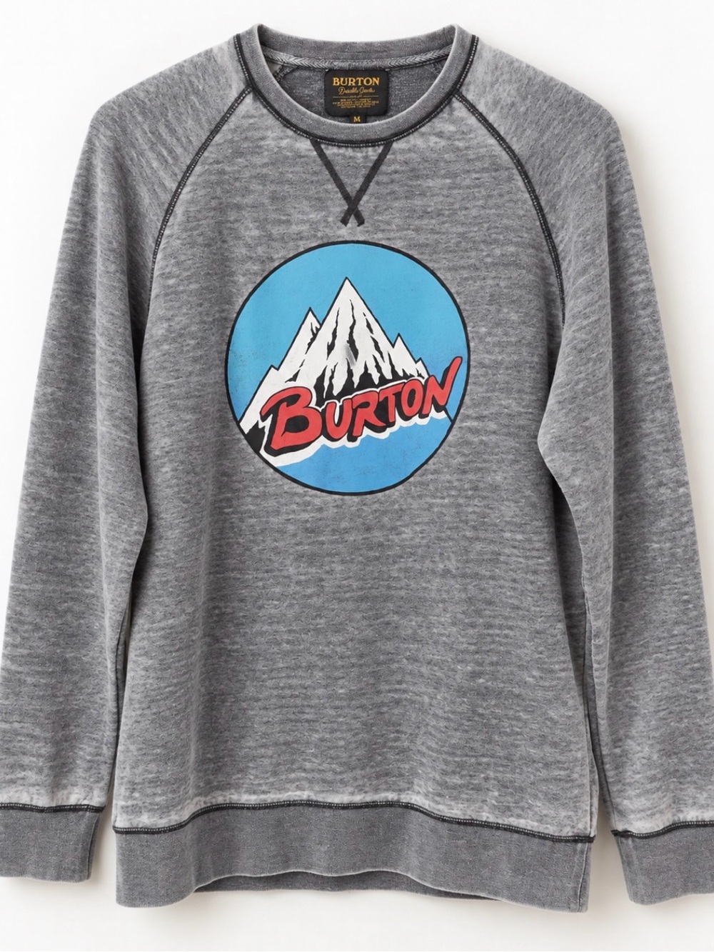 Burton Retro Mountain Graphic Distressed Sweatshirt M